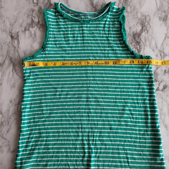 Mini Boden Green Stripe Sleeveless Shirt Tank Top - Picture 4 of 6